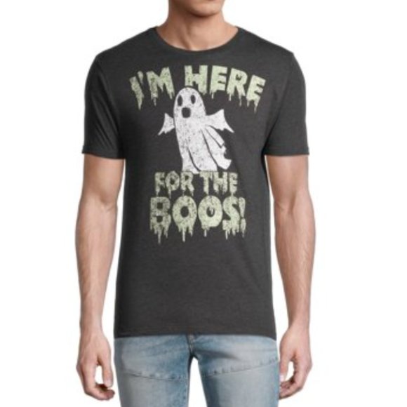 Halloween I’m Here For the Boos Short Sleeve Tee - Picture 1 of 8